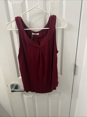 Eloquii Women's Wine Sleeveless Tank with Scoop Neck